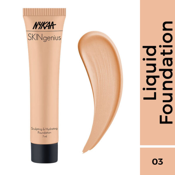 Nykaa Mini SKINgenius Sculpting & Hydrating Dewy Foundation - Warm Sand 03